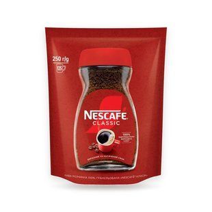 Кава розчинна Nescafe Classic гранульована, 250 г купити CoffeePush